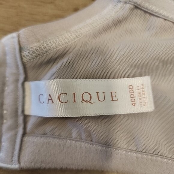 Cacique Lightly Lined T-Shirt Bra 40DDD White Roses Floral Underwire - Picture 3 of 4